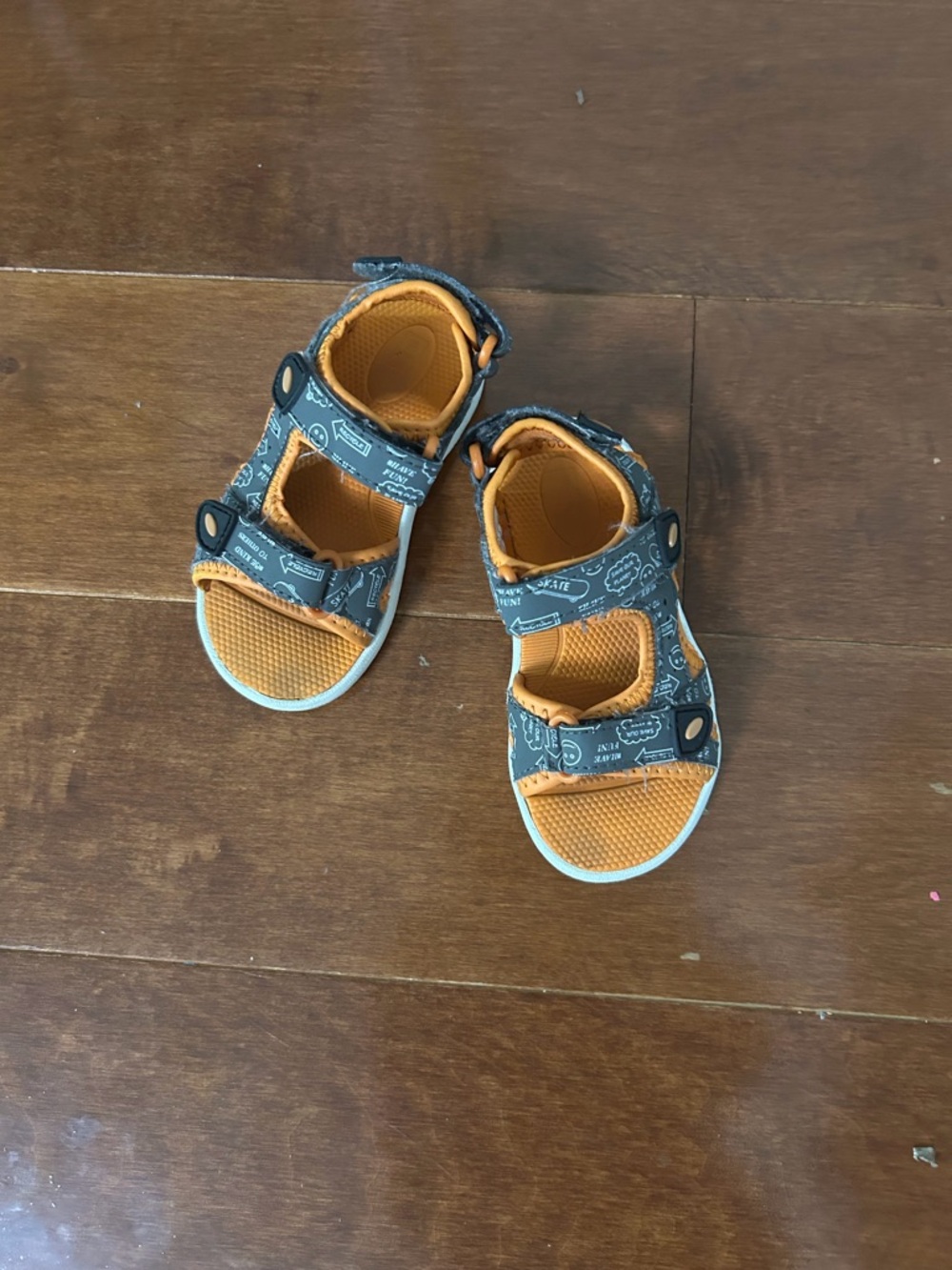Max and Jake toddler Orange and Gray Adjustable Outdoor Sandals